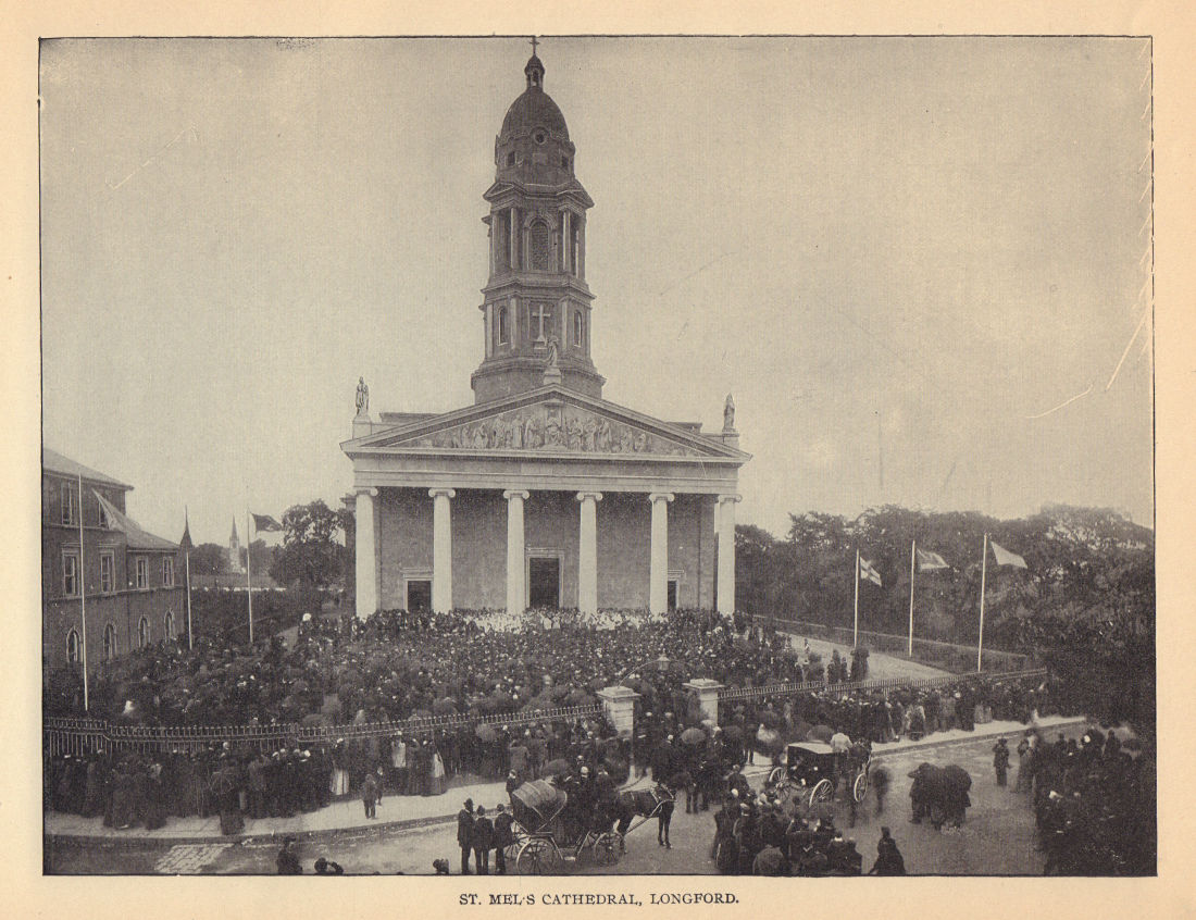 St. Mel's Cathedral, Longford. Ireland 1905 old antique vintage print picture